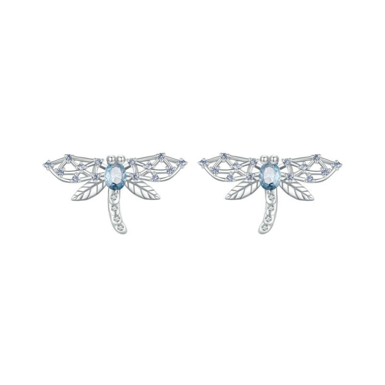 BSE874 925 Sterling Silver Plated Plated Spinel Lovely Dragonfly Stud Earrings - Stud Earrings & Earrings by PMC Jewellery | Online Shopping South Africa | PMC Jewellery