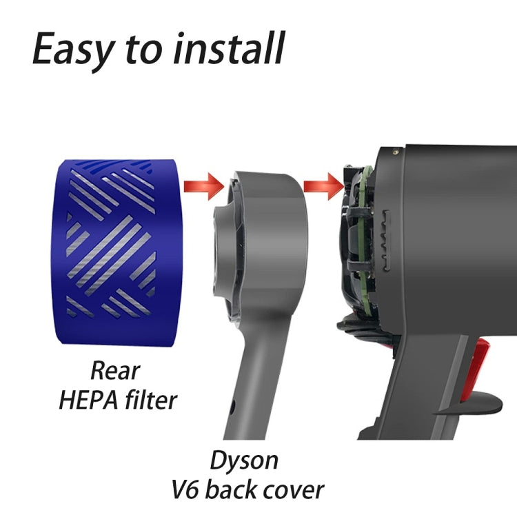 For Dyson V6 DC59/58/63/74 Vacuum Cleaner Accessories Motor Rear Cover + Rear Filter Element + Front - Dyson Accessories by PMC Jewellery | Online Shopping South Africa | PMC Jewellery