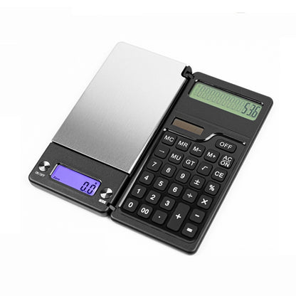 0.1g/1kg Kitchen Digital Scale Pocket Scale With Solar Calculator(Black) - Jewelry Scales by PMC Jewellery | Online Shopping South Africa | PMC Jewellery