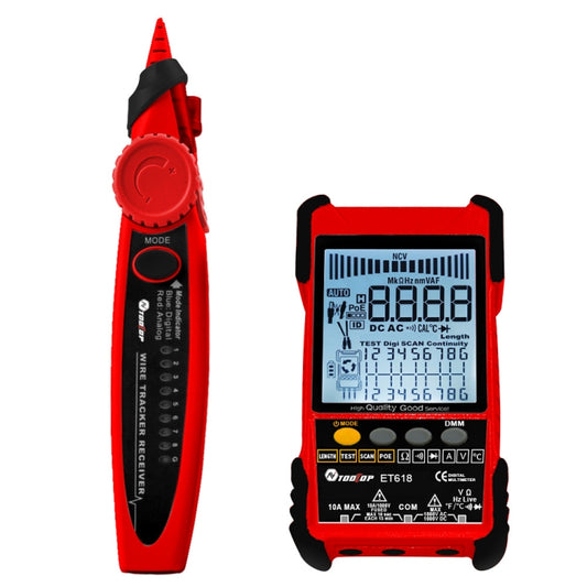 TOOLTOP 600m/1968ft Network Cable Length 2 in 1 Network Cable Finder Multimeter(7 pcs/set) - Digital Multimeter by TOOLTOP | Online Shopping South Africa | PMC Jewellery | Buy Now Pay Later Mobicred