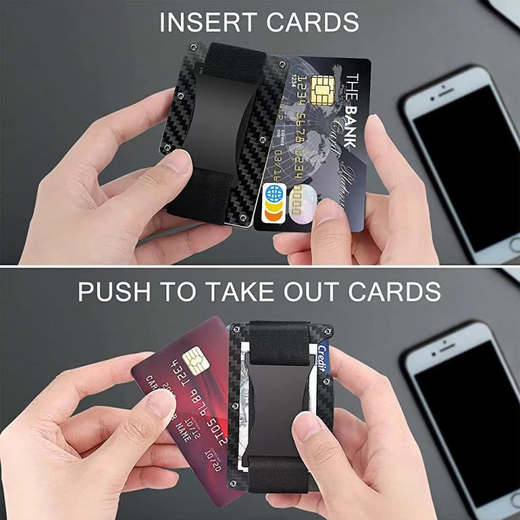 Credit Card Holder Wallets RFID Blocking Slim Metal Card Clip, Color: Real Carbon Fiber (Matte) - free shipping - PMC TechLife - Order now!