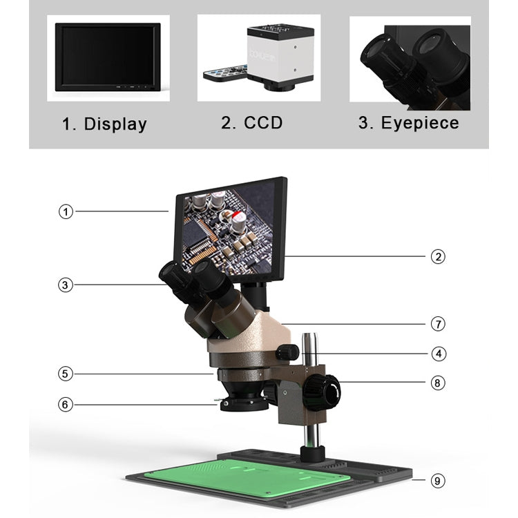 BAKU BA-011 Binomial Electronic Microscope Jewelry Appraisal Mobile Phone Repair With PCB Patch Repair Platform(EU Plug 220V) - Digital Microscope by BAKU | Online Shopping South Africa | PMC Jewellery | Buy Now Pay Later Mobicred