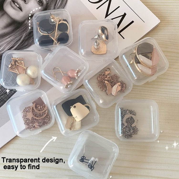 10pcs  Transparent Jewelry Storage Box Travel Portable Small Box 3.5 x 3.5 x 1.8cm -  by PMC Jewellery | Online Shopping South Africa | PMC Jewellery