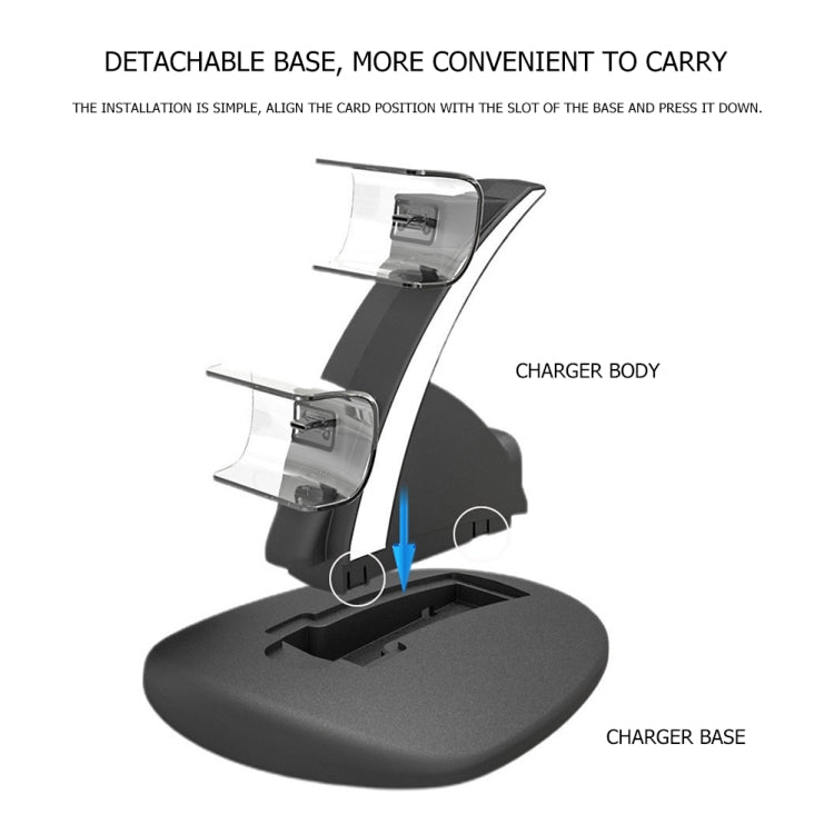iplay HBP-253 For PS5 Game Wireless Handle Double Charging Base Placement Bracket(White) - free shipping - PMC TechLife - Order now!