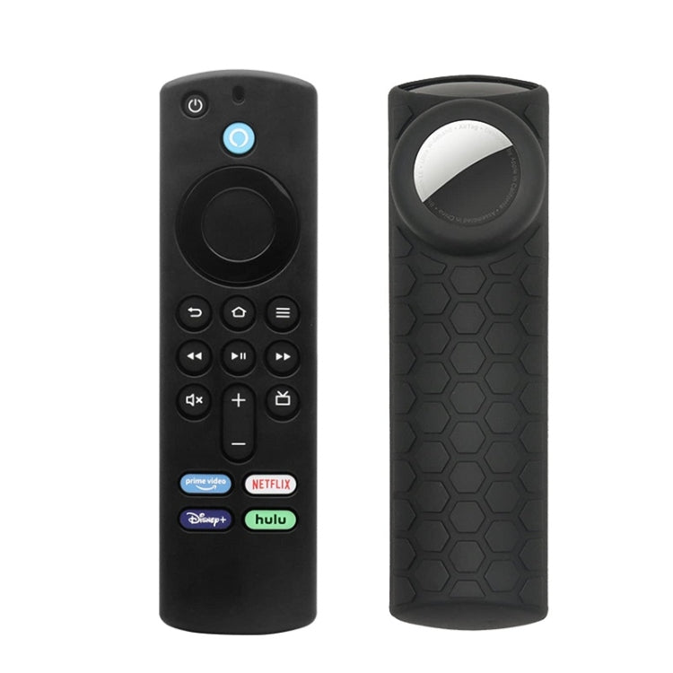 2pcs Remote Control Case For Amazon Fire TV Stick 2021 ALEXA 3rd Gen With Airtag Holder(Black) - Remote Control Covers by PMC TechLife | Online Shopping South Africa | PMC TechLife