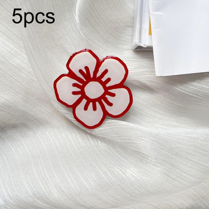 5pcs Sunflower Drip Glue Airbag Mobile Phone Holder(M71 Little Red Flower) - Ring Holder by PMC Jewellery | Online Shopping South Africa | PMC Jewellery