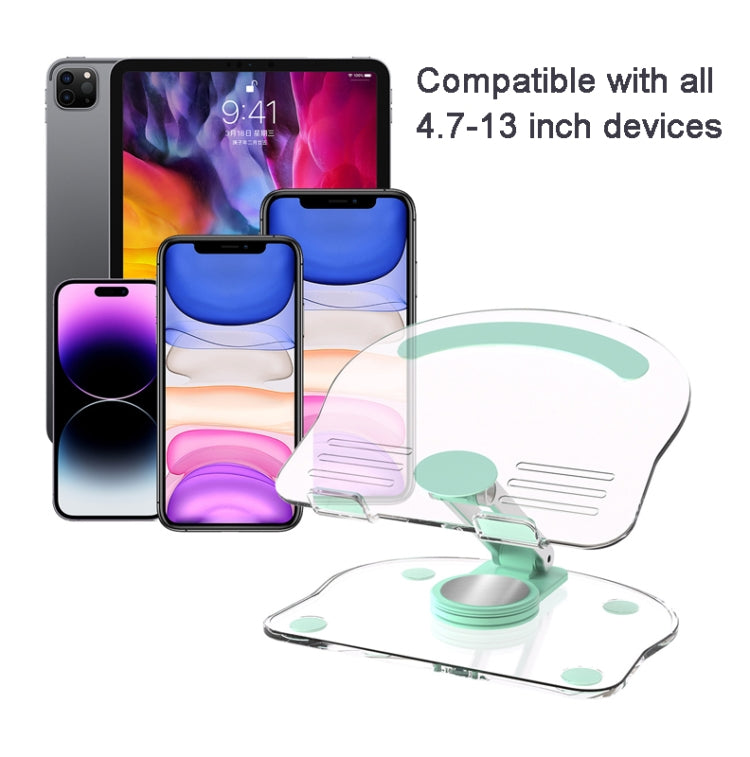 KF-Z11 Acrylic Tablet PC Mobile Phone Bracket Desktop Rotating Foldable Lazy Non-slip Phone Support Frame(White) - Desktop Holder by PMC TechLife | Online Shopping South Africa | PMC TechLife