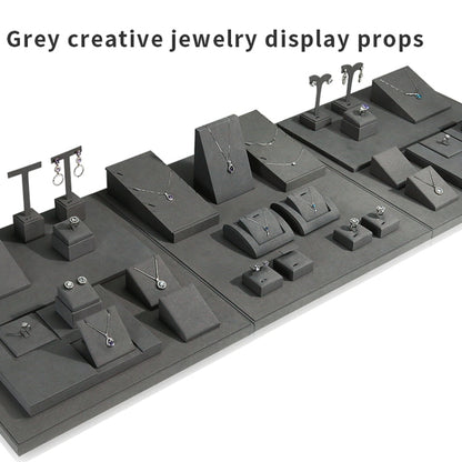 47x22x2cm Increased Board Gray Jewelry Display Microfiber Jewelry Props Display Rack - Jewelry Storages by PMC Jewellery | Online Shopping South Africa | PMC Jewellery