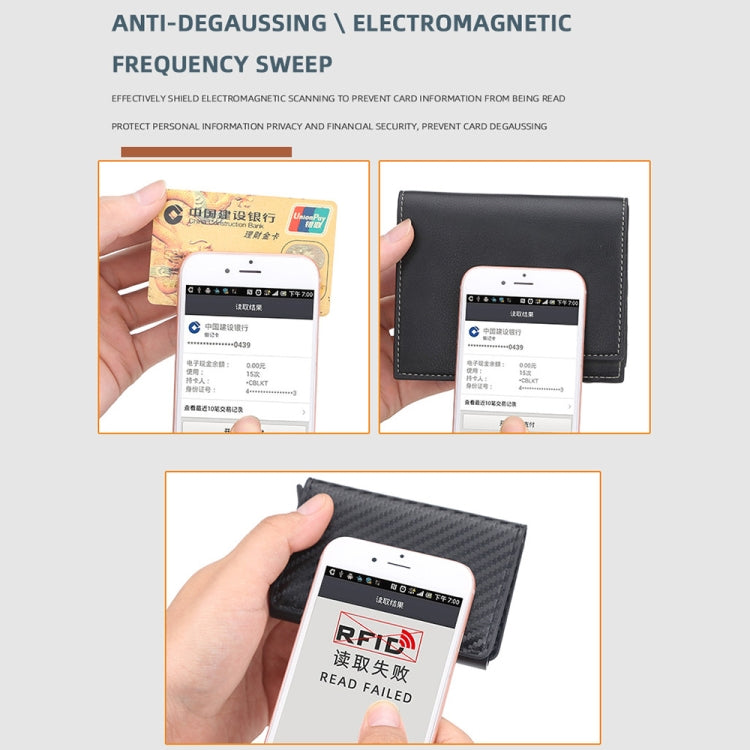 Baellerry RFID Anti-theft Plaid Leather Wallet Metal Aluminum Box Automatic Eject Type Card Holder(Dark Brown) - Antimagnetic RFID Package by Baellerry | Online Shopping South Africa | PMC TechLife | Buy Now Pay Later Mobicred