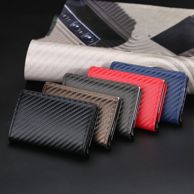 Baellerry RFID Anti-theft Plaid Leather Wallet Metal Aluminum Box Automatic Eject Type Card Holder(Black) - Antimagnetic RFID Package by Baellerry | Online Shopping South Africa | PMC TechLife | Buy Now Pay Later Mobicred