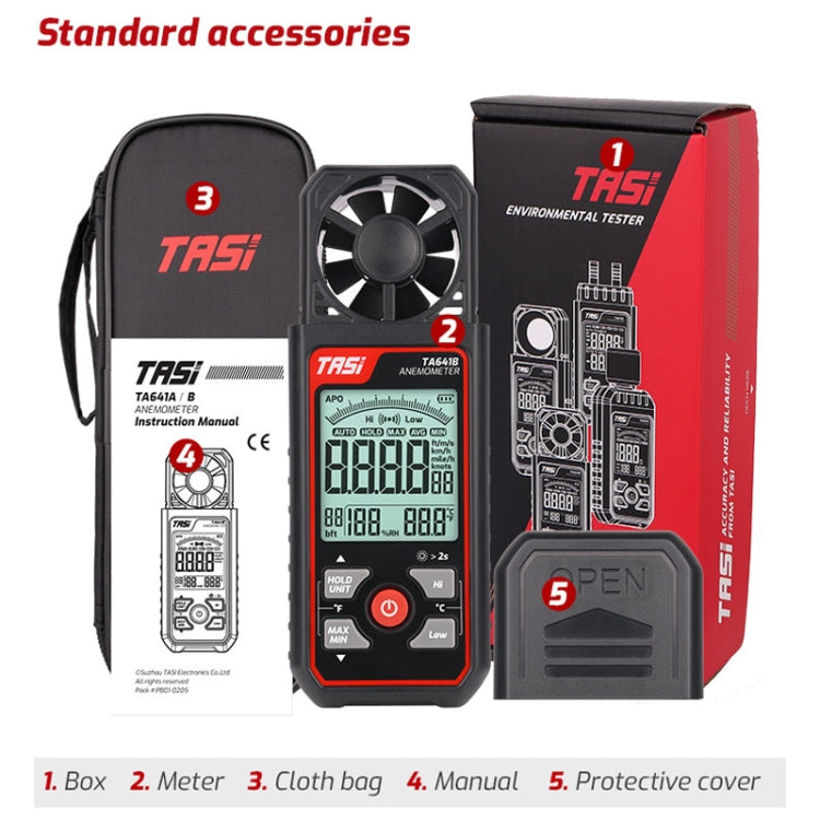 TASI TA641A High Precision Wind Speed Instrument Wind Volume Tester Handheld Wind Speed Meter - Tachometers & Anemometer by TASI | Online Shopping South Africa | PMC Jewellery | Buy Now Pay Later Mobicred