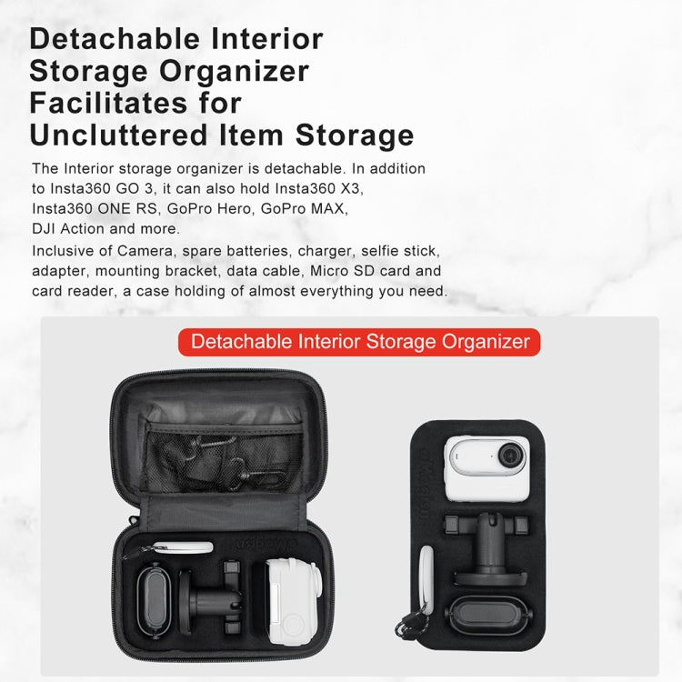 For Insta360 GO 3 AMagisn Hard Shell Storage Bag Waterproof Bag(Pearl White) - free shipping - PMC TechLife - Order now!