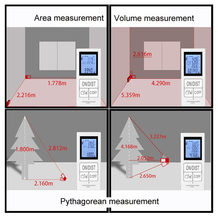 30m Mini Handheld Rechargeable Infrared Electronic Range Finder(White) - free shipping - PMC TechLife - Order now!