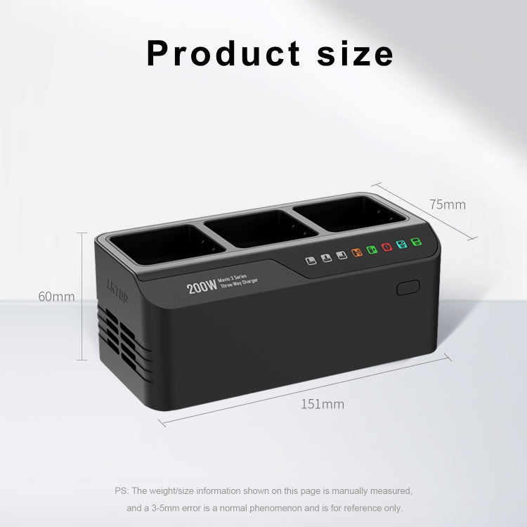 For DJI Mavic 3 Series LKTOP 200W 3-Channel Battery Charger US Plug - free shipping - PMC TechLife - Order now!