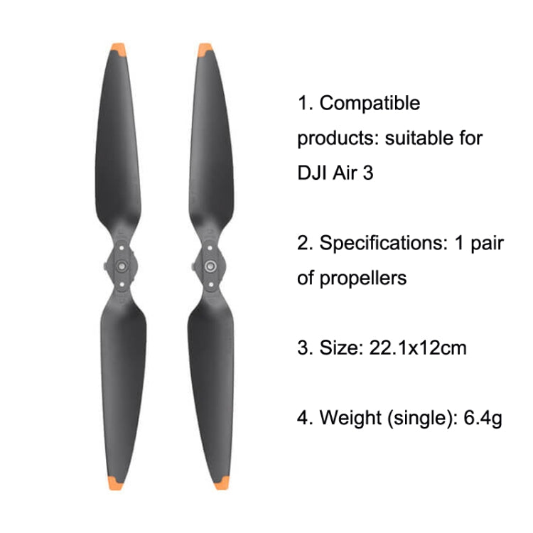 Original DJI Air 3 1pair Noise Reduction Propeller(Black) - DIY Propeller by DJI | Online Shopping South Africa | PMC Jewellery | Buy Now Pay Later Mobicred