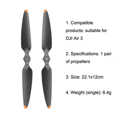 Original DJI Air 3 1pair Noise Reduction Propeller(Black) - DIY Propeller by DJI | Online Shopping South Africa | PMC Jewellery | Buy Now Pay Later Mobicred