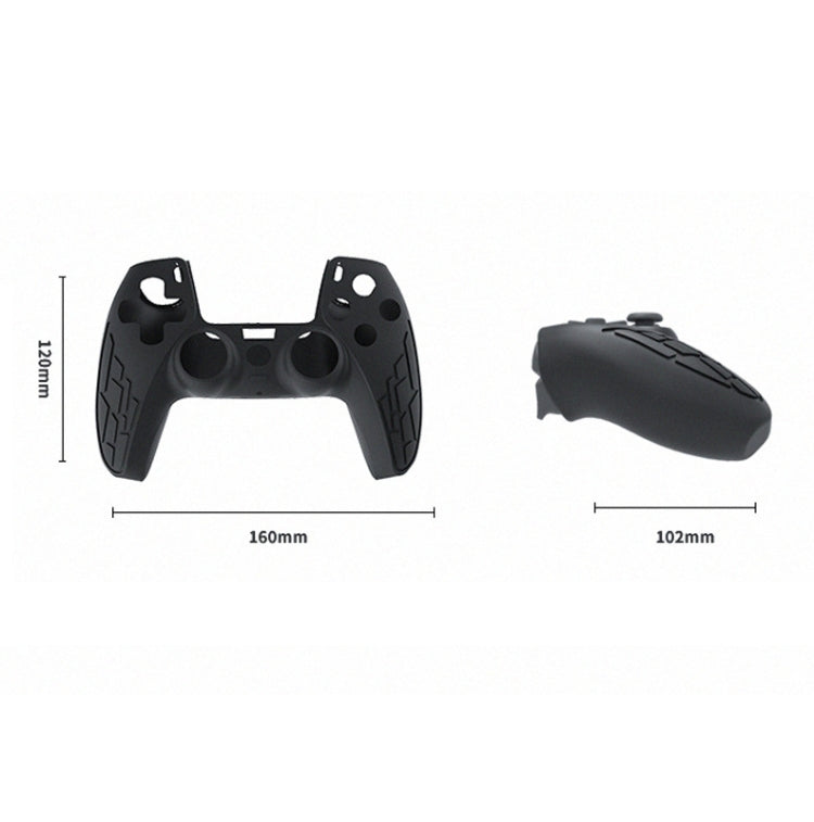 For PS5 Gamepad Silicone Case Non-slip Texture Thickened Protective Cover(Black) - Cases by PMC Jewellery | Online Shopping South Africa | PMC Jewellery