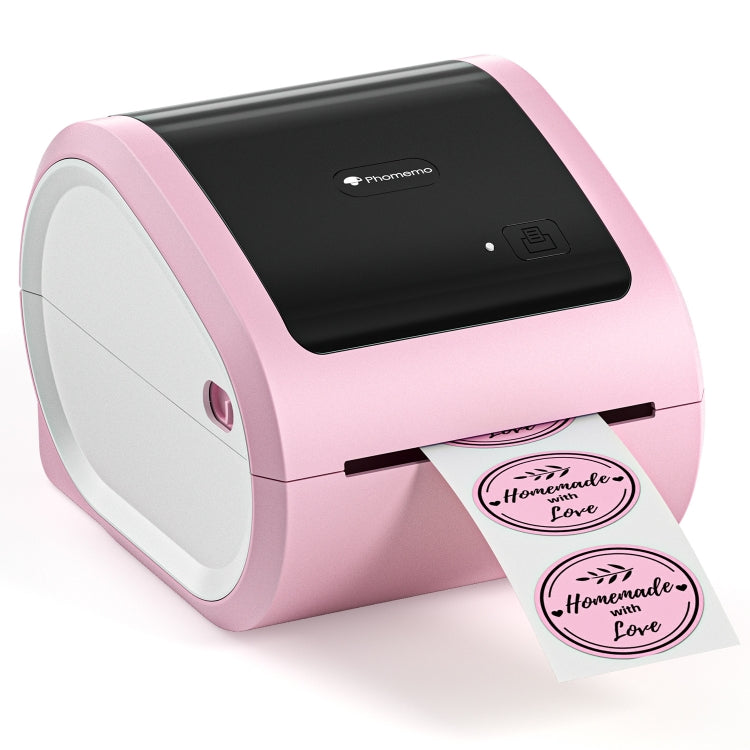 Phomemo D520-BT Bluetooth Thermal Shipping Label Printer Wireless Desktop Printer For Barcode Address Labels, Size: EU(Pink White) - free shipping - PMC TechLife - Order now!