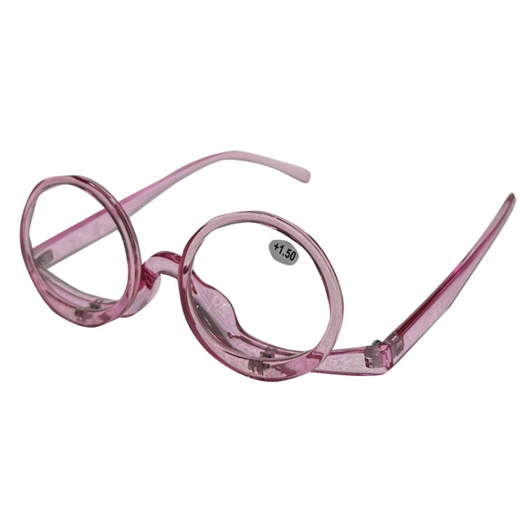 Makeup Magnifying Glass Presbyopic Glasses Flip Swivel Reading Glasses, Degree: +100(Violet Pink) - Presbyopic Glasses by PMC Jewellery | Online Shopping South Africa | PMC Jewellery