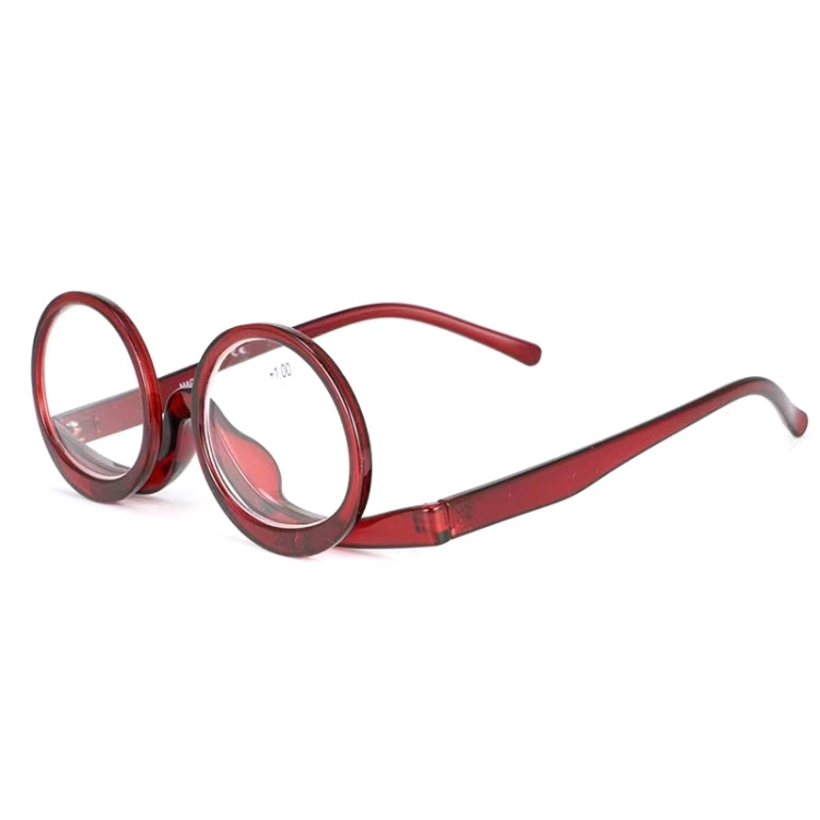 Makeup Magnifying Glass Presbyopic Glasses Flip Swivel Reading Glasses, Degree: +200(Wine Red) - Presbyopic Glasses by PMC Jewellery | Online Shopping South Africa | PMC Jewellery