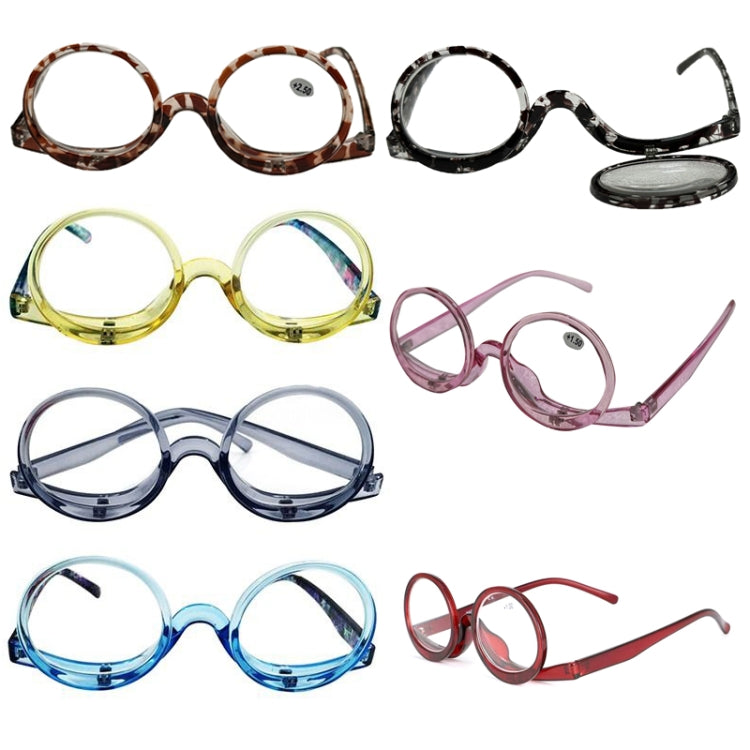 Makeup Magnifying Glass Presbyopic Glasses Flip Swivel Reading Glasses, Degree: +100(Transparent Gray) - Presbyopic Glasses by PMC Jewellery | Online Shopping South Africa | PMC Jewellery