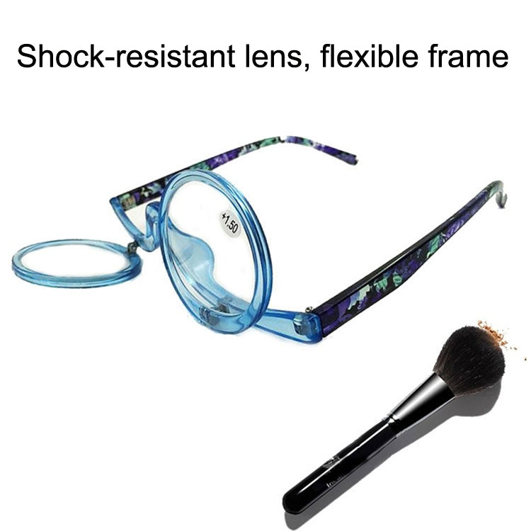 Makeup Magnifying Glass Presbyopic Glasses Flip Swivel Reading Glasses, Degree: +100(Violet Pink) - Presbyopic Glasses by PMC Jewellery | Online Shopping South Africa | PMC Jewellery