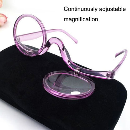 Makeup Magnifying Glass Presbyopic Glasses Flip Swivel Reading Glasses, Degree: +300(Black) - Presbyopic Glasses by PMC Jewellery | Online Shopping South Africa | PMC Jewellery