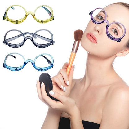 Makeup Magnifying Glass Presbyopic Glasses Flip Swivel Reading Glasses, Degree: +100(Violet Pink) - Presbyopic Glasses by PMC Jewellery | Online Shopping South Africa | PMC Jewellery