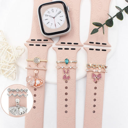 3pcs/set Watch Universal Silicone Strap Decoration Ring Decorative Nails, Style: Bow - Watch Accessories & Parts by PMC Jewellery | Online Shopping South Africa | PMC Jewellery