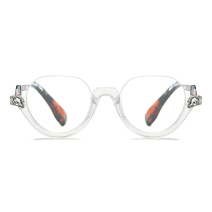 Diamond Studded Cat Eye Presbyopic Glasses Half-frame Fish-filament Glasses Unisex, Degree: +250(Transparent Flower Feet) - Presbyopic Glasses by PMC Jewellery | Online Shopping South Africa | PMC Jewellery