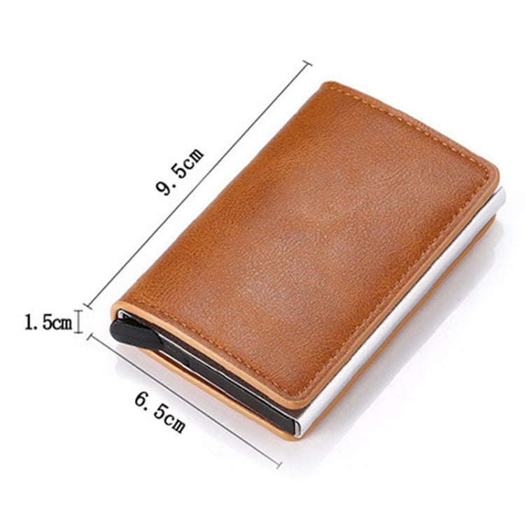 HUMERPAUL RFID Anti-Magnetic Automatic Card Set Credit Card Box Coin Bag(Dark Brown) - free shipping - PMC TechLife - Order now!