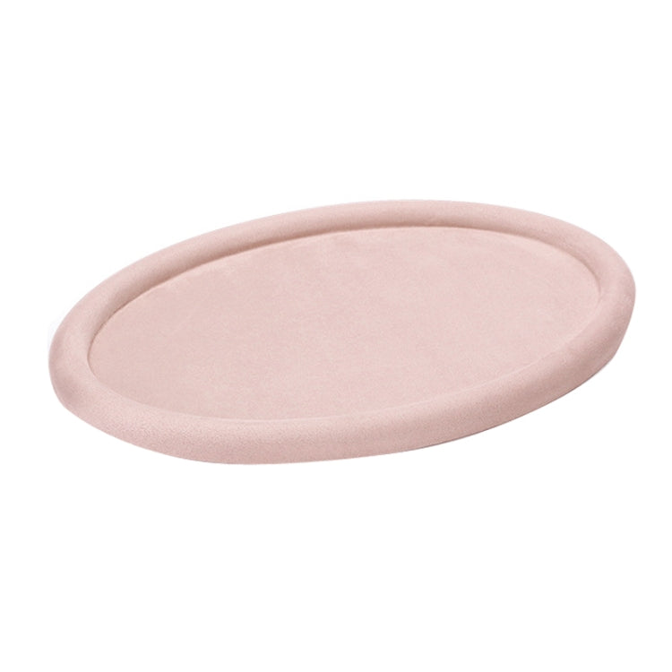 30x20x1.8cm Jewelry Tray Ring Velvet Leather Oval Empty Plate Earrings Necklace Jewelry Display Plate(Pink) - Jewelry Storages by PMC Jewellery | Online Shopping South Africa | PMC Jewellery