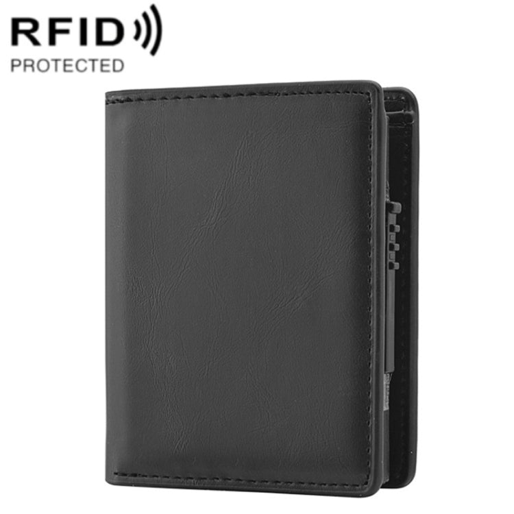 RFID Anti-Theft Short Wallet Automatic Pop-Up Aluminum Alloy Antimagnetic Card Holder(Black) - Antimagnetic RFID Package by PMC TechLife | Online Shopping South Africa | PMC TechLife | Buy Now Pay Later Mobicred