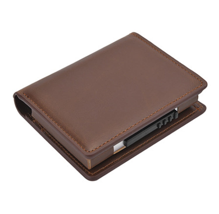 RFID Anti-Theft Short Wallet Automatic Pop-Up Aluminum Alloy Antimagnetic Card Holder(Brown) - Antimagnetic RFID Package by PMC TechLife | Online Shopping South Africa | PMC TechLife | Buy Now Pay Later Mobicred