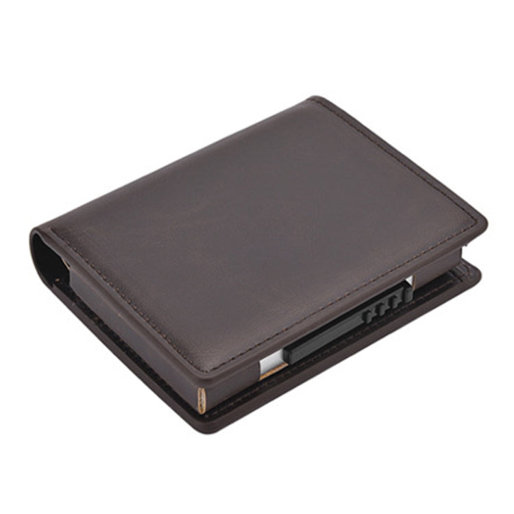 RFID Anti-Theft Short Wallet Automatic Pop-Up Aluminum Alloy Antimagnetic Card Holder(Dark Brown) - Antimagnetic RFID Package by PMC TechLife | Online Shopping South Africa | PMC TechLife | Buy Now Pay Later Mobicred