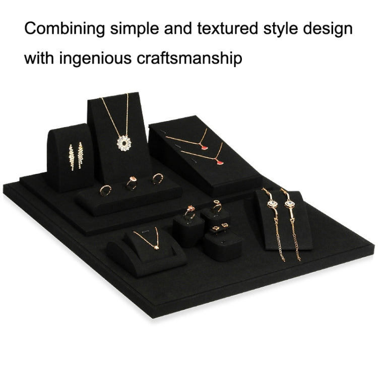 Black Microfiber Necklace Ring Jewelry Display Live Jewelry Prop Rack Set 9 - Jewelry Storages by PMC Jewellery | Online Shopping South Africa | PMC Jewellery