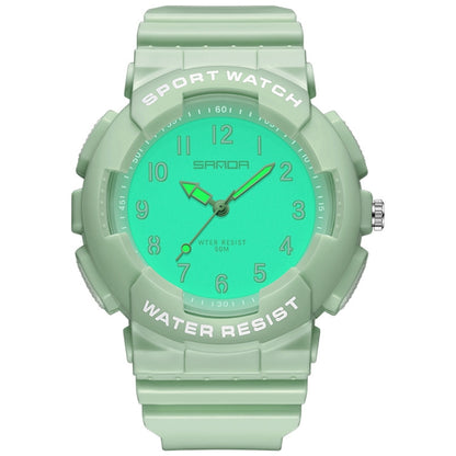 SANDA Small Fresh Digital All-match Waterproof Luminous Student Watch(Matcha Green) - LED Digital Watches by SANDA | Online Shopping South Africa | PMC Jewellery