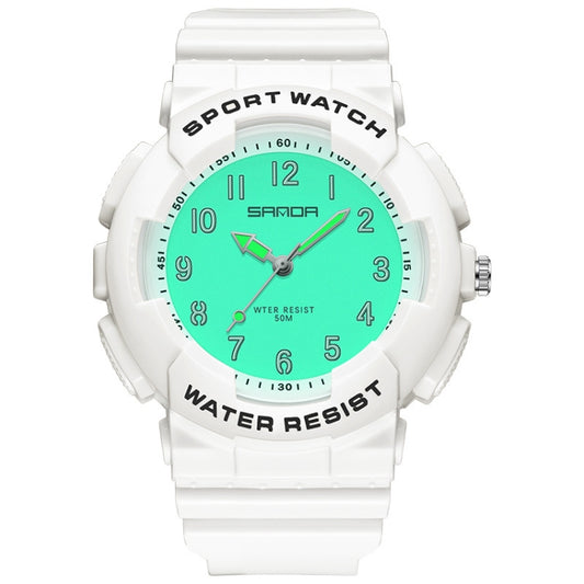 SANDA Small Fresh Digital All-match Waterproof Luminous Student Watch(White) - LED Digital Watches by SANDA | Online Shopping South Africa | PMC Jewellery