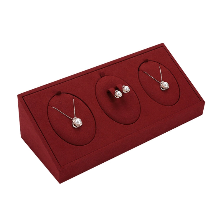 27x11x8cm Earring Necklace Set Seat Jewelry Display Rack Microfiber Jewelry Counter Display Props - Jewelry Storages by PMC Jewellery | Online Shopping South Africa | PMC Jewellery