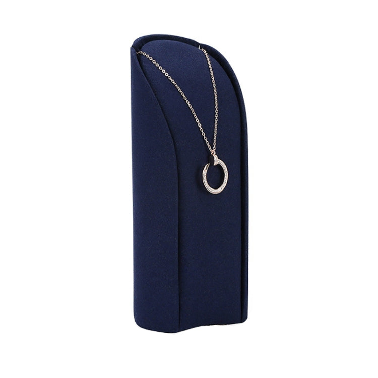 6x5x15cm Curved Necklace Display Stand Jewelry Display Props Blue Microfiber Window Necklace Earring Ring Stand - Jewelry Storages by PMC Jewellery | Online Shopping South Africa | PMC Jewellery