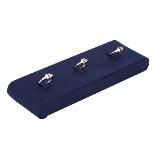 18.5x6x2cm Bar Ring Holder Jewelry Display Props Blue Microfiber Window Necklace Earring Ring Stand - Jewelry Storages by PMC Jewellery | Online Shopping South Africa | PMC Jewellery