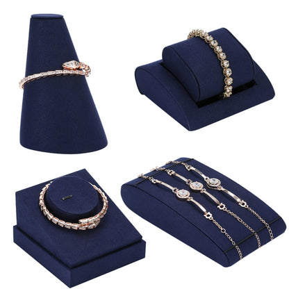 8x18x4cm Bracelet Holder Jewelry Display Props Blue Microfiber Window Necklace Earring Ring Stand - Jewelry Storages by PMC Jewellery | Online Shopping South Africa | PMC Jewellery