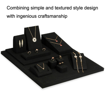 24x18.5x2.5cm Display Tray Black Microfiber Necklace Ring Jewelry Display Live Jewelry Prop Rack - Jewelry Storages by PMC Jewellery | Online Shopping South Africa | PMC Jewellery