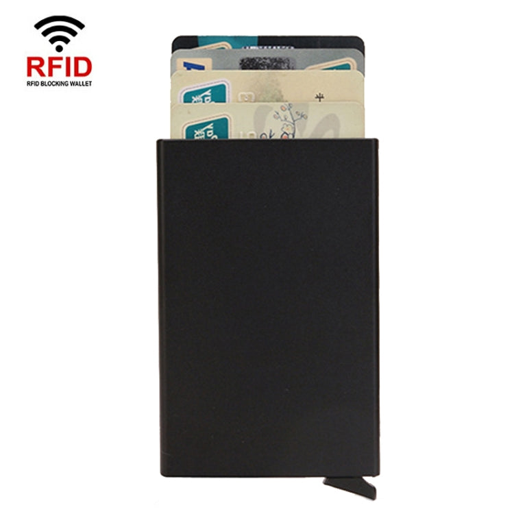 RFID Short Metal Card Case Credit Card Holder Wallet(Black) - Antimagnetic RFID Package by PMC Jewellery | Online Shopping South Africa | PMC Jewellery | Buy Now Pay Later Mobicred