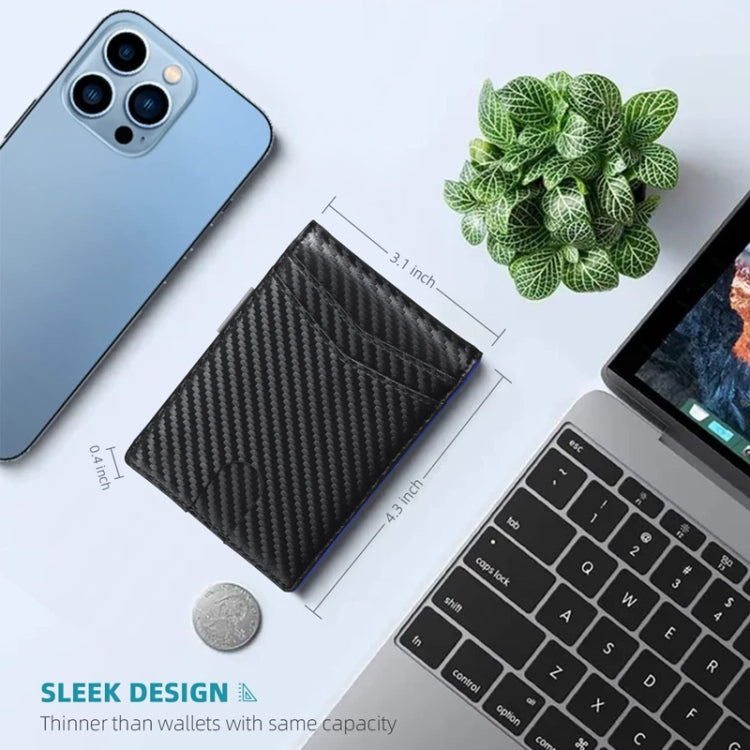 RFID Anti-Magnetic And Anti-Theft Leather Multi-Card Credit Card Wallet Coin Purse(Carbon Fiber Black+Orange Inside) - Antimagnetic RFID Package by PMC TechLife | Online Shopping South Africa | PMC TechLife | Buy Now Pay Later Mobicred