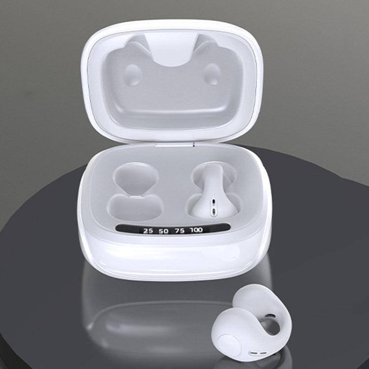 JX80 TWS Wireless Bone Conduction Clip-On Ear Noise Reduction Bluetooth Headset(White) - free shipping - PMC TechLife - Order now!