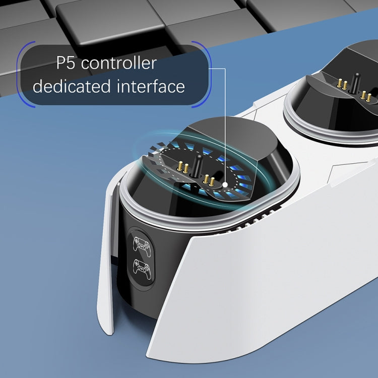 For PS5 Gamepad Contact Dual Charging Dock Gamepad Charger - Charger & Power by PMC TechLife | Online Shopping South Africa | PMC TechLife | Buy Now Pay Later Mobicred