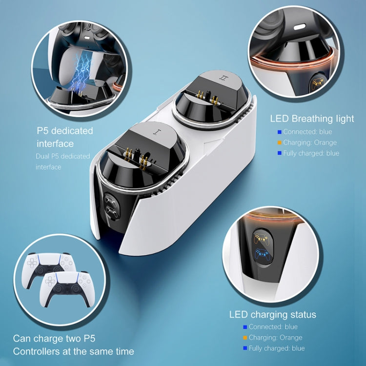For PS5 Gamepad Contact Dual Charging Dock Gamepad Charger - Charger & Power by PMC TechLife | Online Shopping South Africa | PMC TechLife | Buy Now Pay Later Mobicred