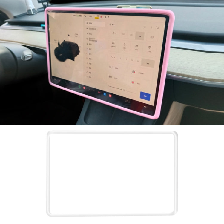 For Tesla Model3/Y Screen Bumper Protective Cover Silicone Frame(White) - Car Interior Mouldings by PMC TechLife | Online Shopping South Africa | PMC TechLife