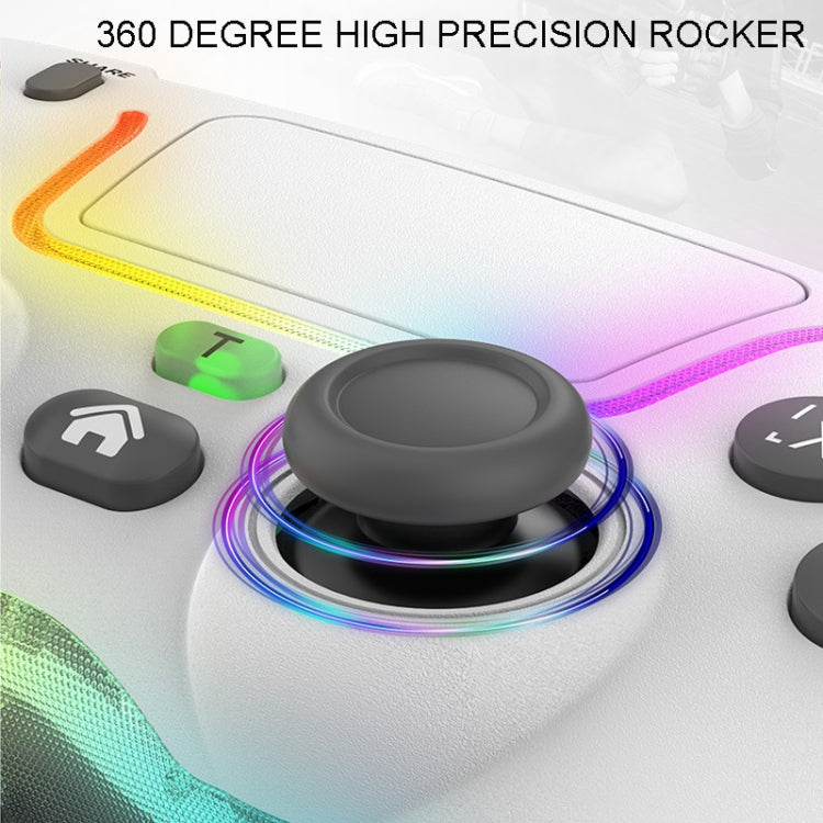 For PS4 Dazzle Color Light Wireless Bluetooth Grip(White) - Gamepads by PMC TechLife | Online Shopping South Africa | PMC TechLife